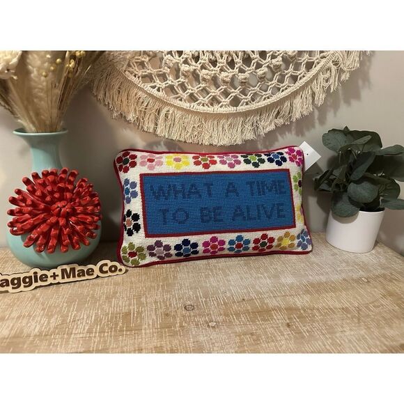 Furbish Studio Needlepoint Pillow Anthropologies - Picture 6 of 6